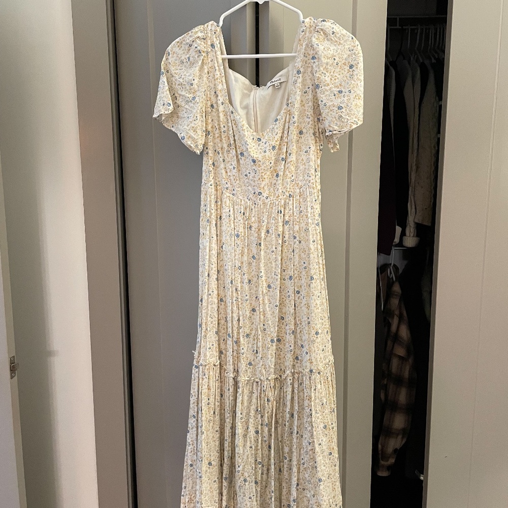 Yellow and Blue Floral Dress - Madewell